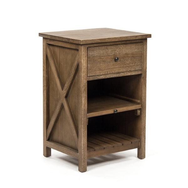 Zentique Jamie Compact Kitchen Island with Accent Oak Finish, Storage Shelves & Prep Surface for Small Spaces ZEN44 E999