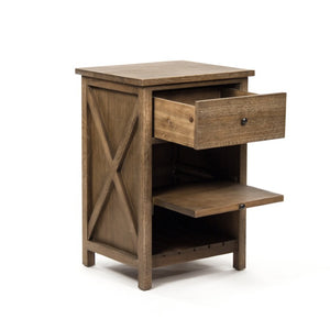 Zentique Jamie Compact Kitchen Island with Accent Oak Finish, Storage Shelves & Prep Surface for Small Spaces ZEN44 E999