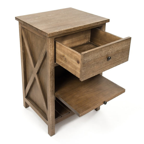 Zentique Jamie Compact Kitchen Island with Accent Oak Finish, Storage Shelves & Prep Surface for Small Spaces ZEN44 E999