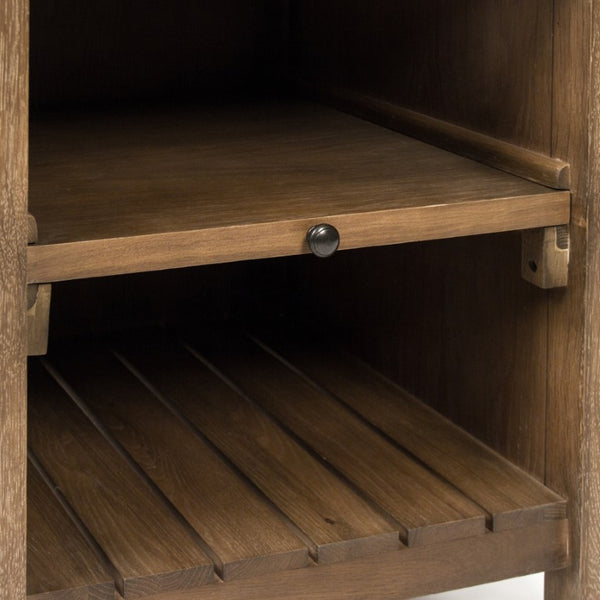 Zentique Jamie Compact Kitchen Island with Accent Oak Finish, Storage Shelves & Prep Surface for Small Spaces ZEN44 E999