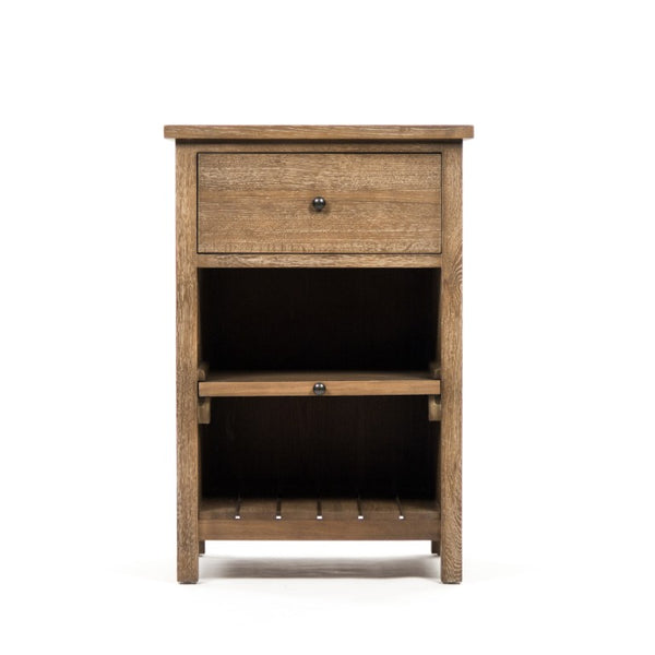 Zentique Jamie Compact Kitchen Island with Accent Oak Finish, Storage Shelves & Prep Surface for Small Spaces ZEN44 E999