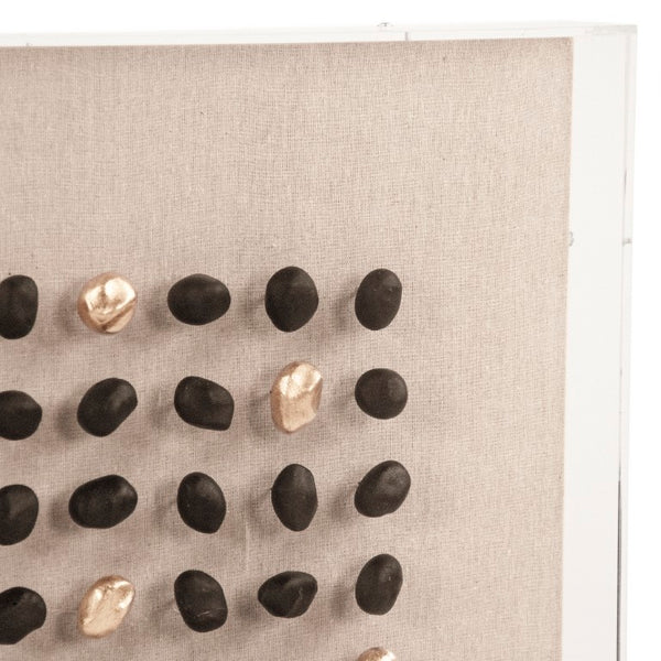 Zentique Gold/Black Stone acrylic framed wall art — Dramatic gold and black linen texture, modern focal piece (31.5") ZEN45861