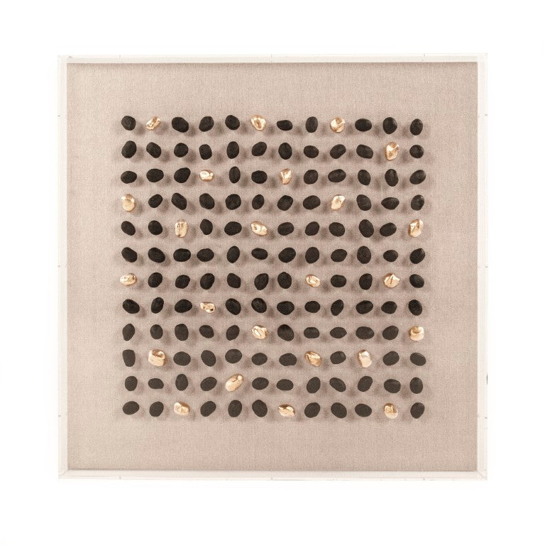 Zentique Gold/Black Stone acrylic framed wall art — Dramatic gold and black linen texture, modern focal piece (31.5") ZEN45861