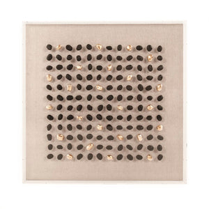 Zentique Gold/Black Stone acrylic framed wall art — Dramatic gold and black linen texture, modern focal piece (31.5") ZEN45861