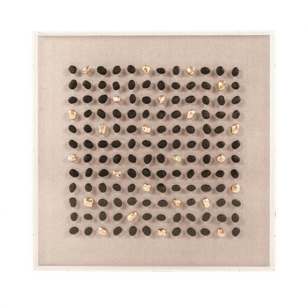 Zentique Gold/Black Stone acrylic framed wall art — Dramatic gold and black linen texture, modern focal piece (31.5") ZEN45861