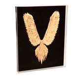 Abstract Gold Leaf Feather Bird Wall Art Gold, black ZEN45863 Zentique
