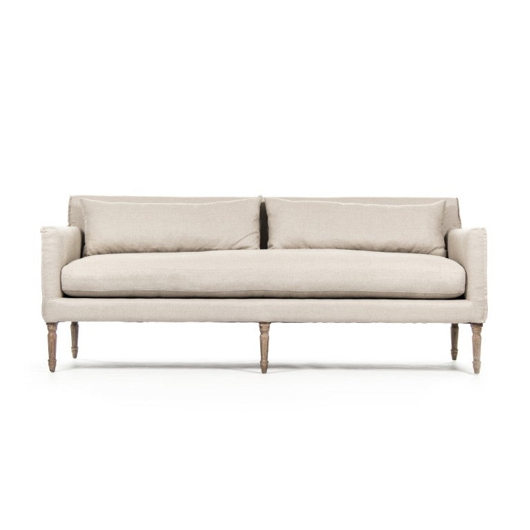 Zentique Jensen Sofa with Linen Upholstery and Solid Oak Accents, Timeless Modern Design, Plush Supportive Seating ZEN45 E272 A003