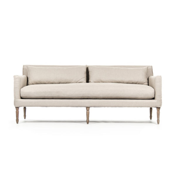 Zentique Jensen Sofa with Linen Upholstery and Solid Oak Accents, Timeless Modern Design, Plush Supportive Seating ZEN45 E272 A003