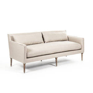Zentique Jensen Sofa with Linen Upholstery and Solid Oak Accents, Timeless Modern Design, Plush Supportive Seating ZEN45 E272 A003