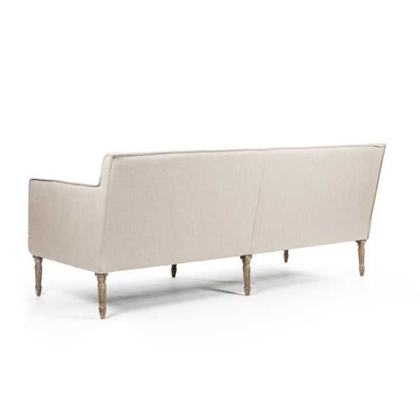 Zentique Jensen Sofa with Linen Upholstery and Solid Oak Accents, Timeless Modern Design, Plush Supportive Seating ZEN45 E272 A003