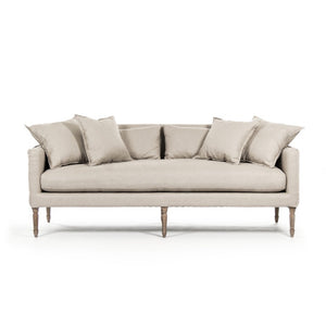 Zentique Jensen Sofa with Linen Upholstery and Solid Oak Accents, Timeless Modern Design, Plush Supportive Seating ZEN45 E272 A003