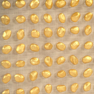 Zentique Gold Gold Stone Acrylic Framed Wall Art with Linen Texture, Metallic Accents, 31.5" Square, Ready to Hang ZEN46004