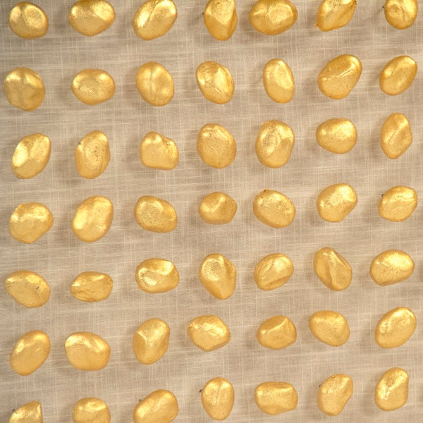 Zentique Gold Gold Stone Acrylic Framed Wall Art with Linen Texture, Metallic Accents, 31.5" Square, Ready to Hang ZEN46004