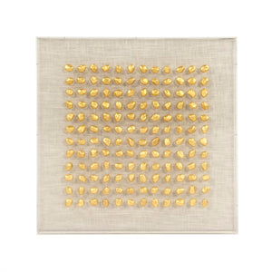 Zentique Gold Gold Stone Acrylic Framed Wall Art with Linen Texture, Metallic Accents, 31.5" Square, Ready to Hang ZEN46004