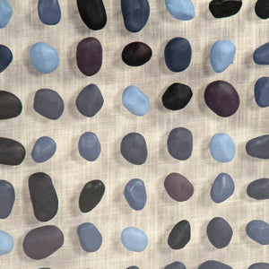 Zentique Blue Stone Acrylic Framed Wall Art — Contemporary Blue Stone Linen Print Under Glossy Acrylic, Ready to Hang (31.5") ZEN46005