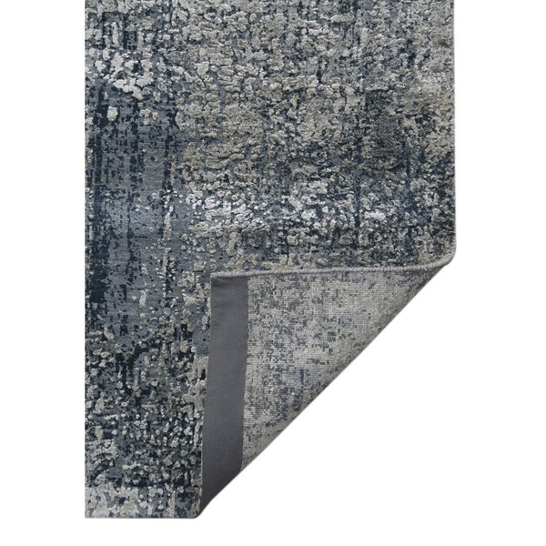 Zenith Hand-knotted Wool Silk Abstract Rug Sculpted High-low Pile Artisan Accent