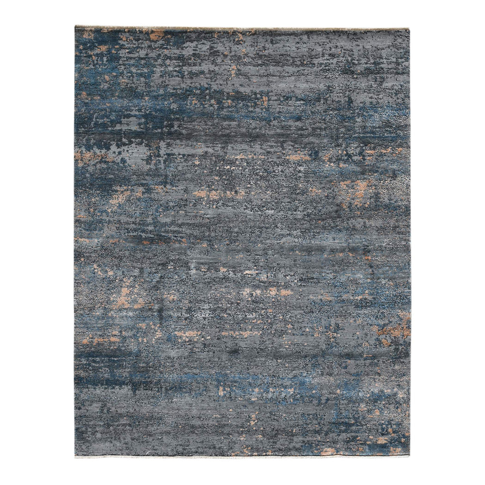 AMER Rugs Zenith Hand-knotted Wool Silk Abstract Area Rug with Carved High-low Pile Texture ZEN550203