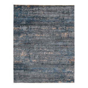 AMER Rugs Zenith Hand-knotted Wool Silk Abstract Area Rug with Carved High-low Pile Texture ZEN550203