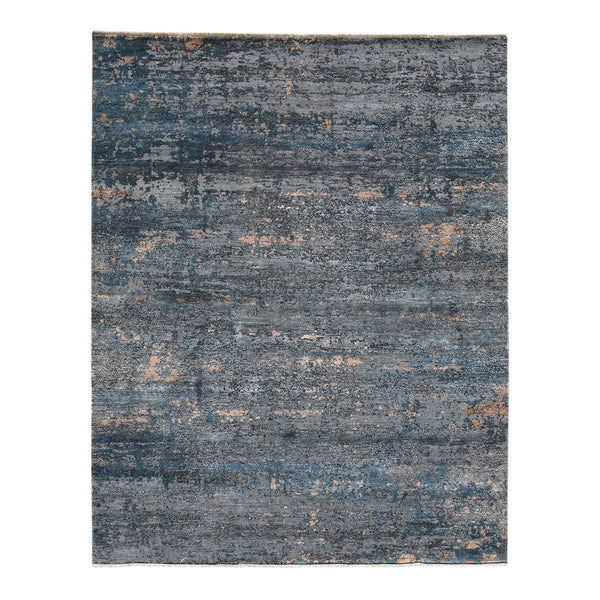 AMER Rugs Zenith Hand-knotted Wool Silk Abstract Area Rug with Carved High-low Pile Texture ZEN550203