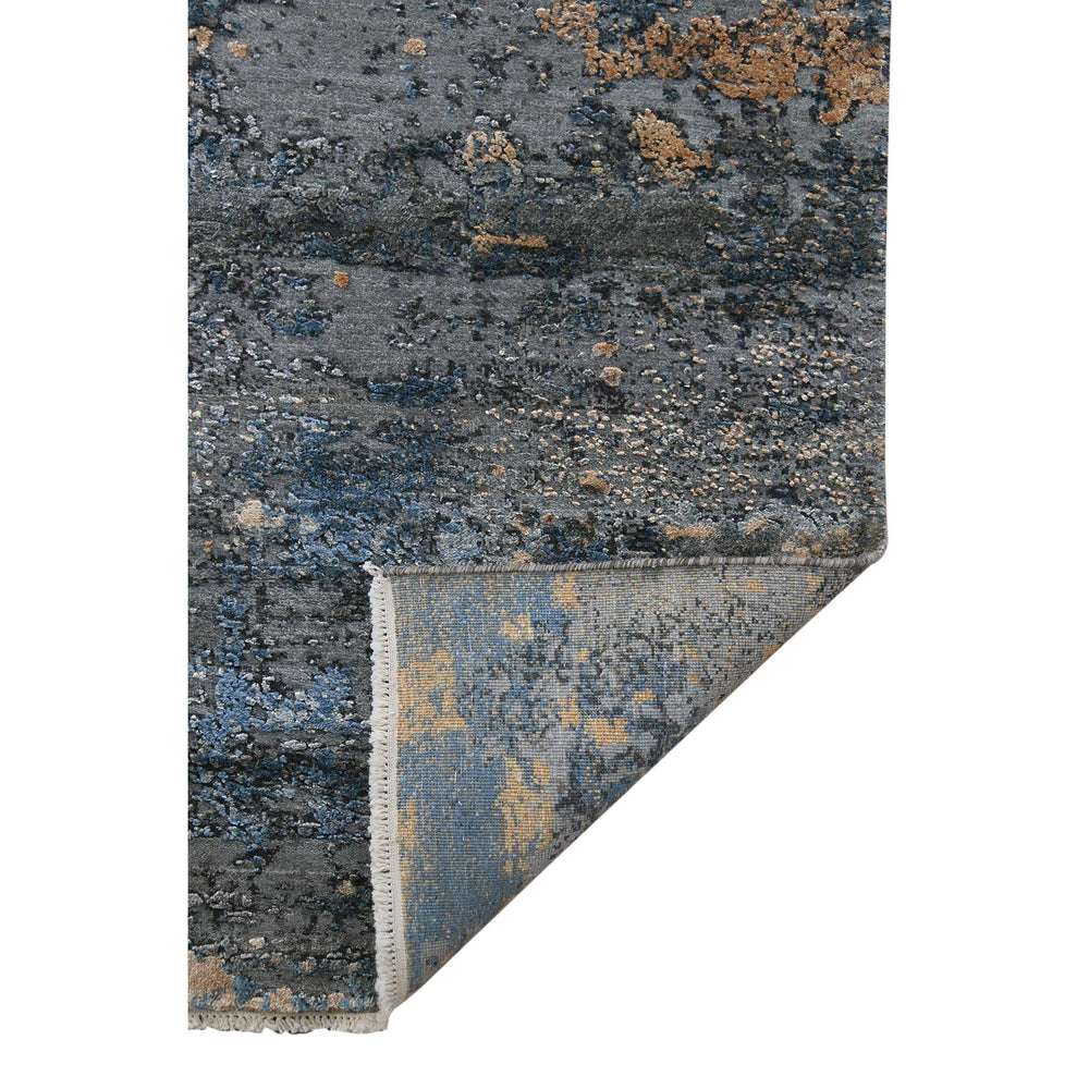 AMER Rugs Zenith Hand-knotted Wool Silk Abstract Area Rug with Carved High-low Pile Texture ZEN550203