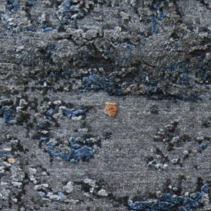 Zenith Hand-knotted Wool Silk Abstract Area Rug with Carved High-low Pile Texture