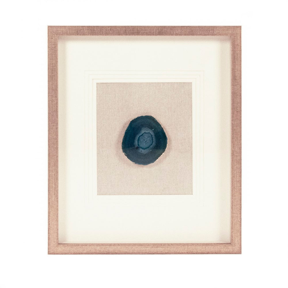 Blue Geode Acrylic Wall Art Blue, White, Natural Linen, Distressed Gold ZEN55207A Zentique