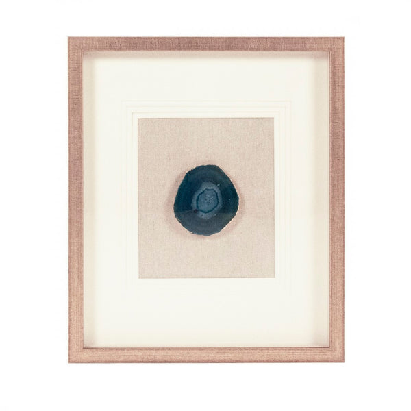 Blue Geode Acrylic Wall Art Blue, White, Natural Linen, Distressed Gold ZEN55207A Zentique