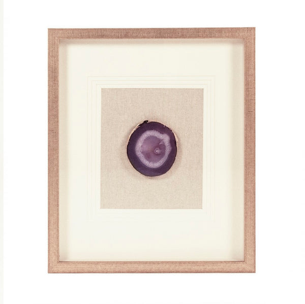 Purple Geode Acrylic Wall Art Purple, White, Natural Linen, Distressed Gold ZEN55207B Zentique