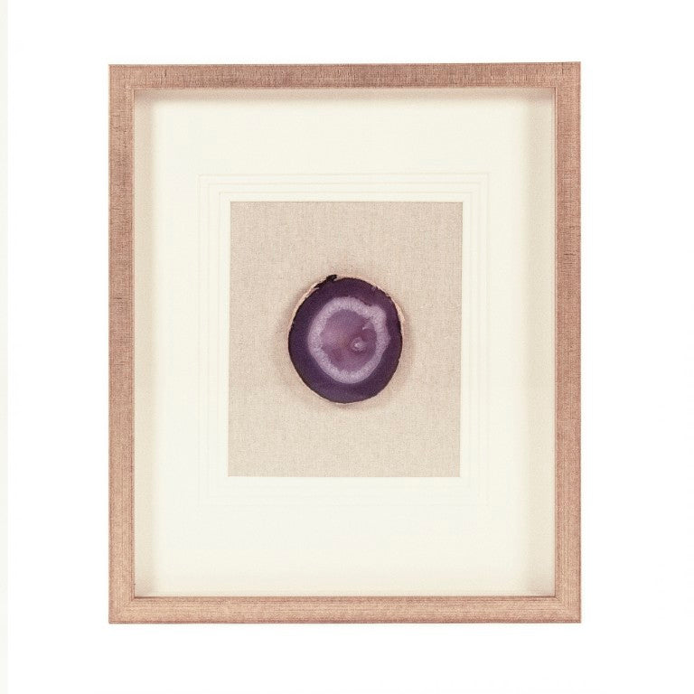 Zentique Purple Geode Acrylic Wall Art – Amethyst Tones, Metallic Highlights, Ready-to-Hang 19.75x23.5 Frame ZEN55207B