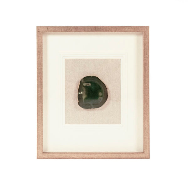 Green Geode Acrylic Wall Art Green, White, Natural Linen, Distressed Gold ZEN55207C Zentique