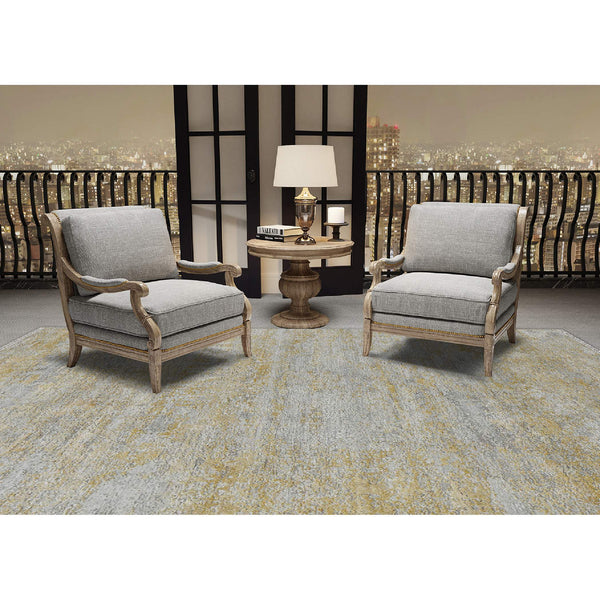Zenith Hand-knotted Wool Silk Abstract Area Rug for Modern Living Spaces