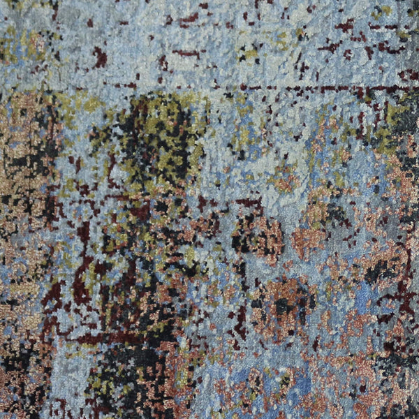 Zenith Hand-knotted Wool Silk Abstract Area Rug Sculpted Pile Modern Living Room