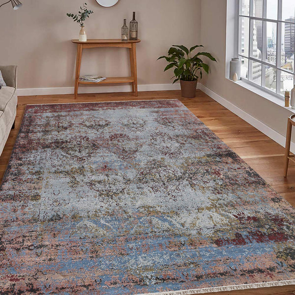 Zenith Hand-knotted Wool Silk Abstract Area Rug Sculpted Pile Modern Living Room