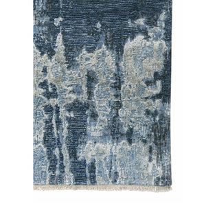 Amer Rugs Zenith Hand-knotted Abstract Design Area Rug – Luxurious New Zealand Wool & Silk For Timeless Elegance Blue Sapphire Wool, Silk Zen820203