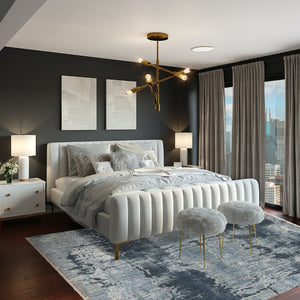 Amer Rugs Zenith Hand-knotted Abstract Design Area Rug – Luxurious New Zealand Wool & Silk For Timeless Elegance Blue Sapphire Wool, Silk Zen820203