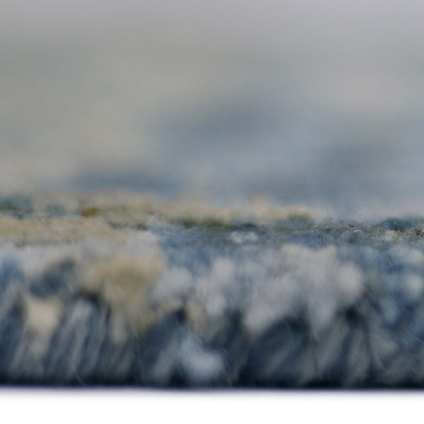 Amer Rugs Zenith Hand-knotted Abstract Design Area Rug – Luxurious New Zealand Wool & Silk For Timeless Elegance Blue Sapphire Wool, Silk Zen820203