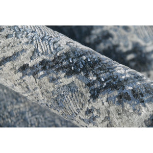 Amer Rugs Zenith Hand-knotted Abstract Design Area Rug – Luxurious New Zealand Wool & Silk For Timeless Elegance Blue Sapphire Wool, Silk Zen820203