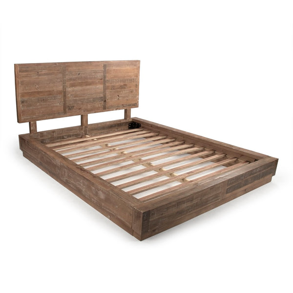 Zentique Cheval King Bed – Elegant Reclaimed Pine Design With Rustic Charm For A Stylish Bedroom Sanctuary Dry Natural Finish Reclaimed Pine Zenkobh-rw03-mkb