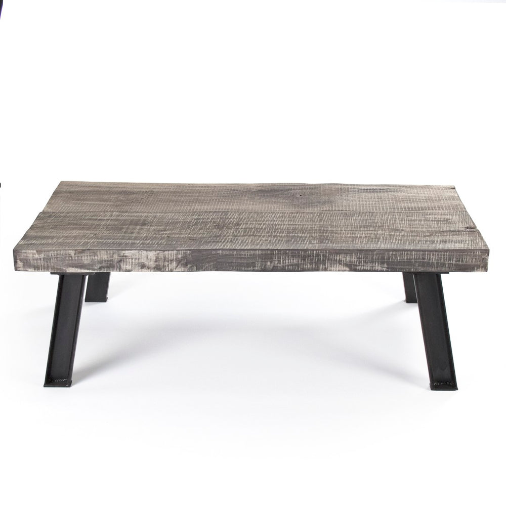 Zentique Mason Coffee Table - Rustic Oak And Iron Design, Perfect Centerpiece For Modern Living Spaces Weathered Top,Black Oak,Iron Zencm007