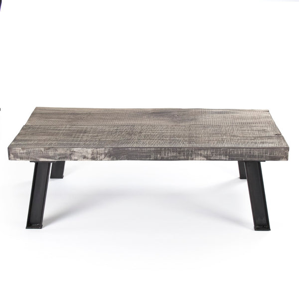 Zentique Mason Coffee Table - Rustic Oak And Iron Design, Perfect Centerpiece For Modern Living Spaces Weathered Top,Black Oak,Iron Zencm007