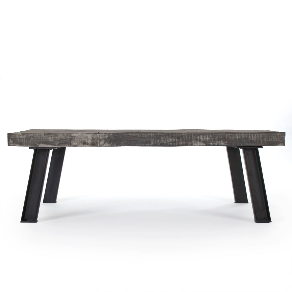 Zentique Mason Coffee Table - Rustic Oak And Iron Design, Perfect Centerpiece For Modern Living Spaces Weathered Top,Black Oak,Iron Zencm007