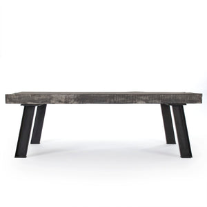 Zentique Mason Coffee Table - Rustic Oak And Iron Design, Perfect Centerpiece For Modern Living Spaces Weathered Top,Black Oak,Iron Zencm007