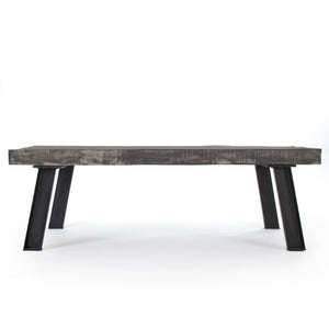 Zentique Mason Solid Oak Coffee Table with Industrial Iron Frame — Low-Profile, Natural Grain, Durable Design ZENCM007