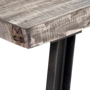 Zentique Mason Solid Oak Coffee Table with Industrial Iron Frame — Low-Profile, Natural Grain, Durable Design ZENCM007