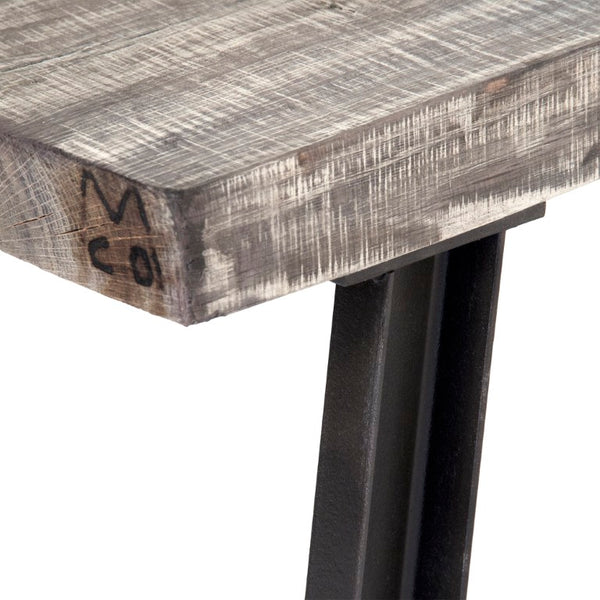Zentique Mason Solid Oak Coffee Table with Industrial Iron Frame — Low-Profile, Natural Grain, Durable Design ZENCM007