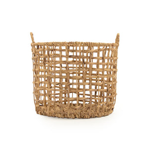 Zentique Water Hyacinth handwoven storage basket adds rustic charm and durable natural texture for home decororganization W17 X H14 X D17 ZENGN-B21 L