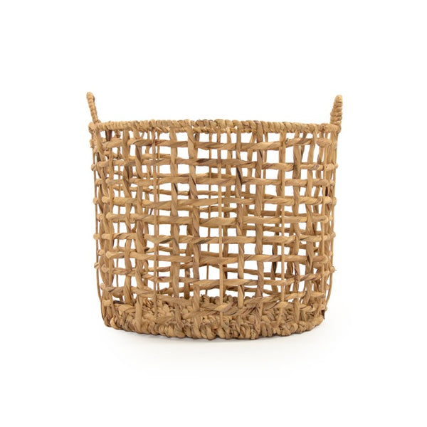 Zentique Water Hyacinth handwoven storage basket adds rustic charm and durable natural texture for home decororganization W17 X H14 X D17 ZENGN-B21 L