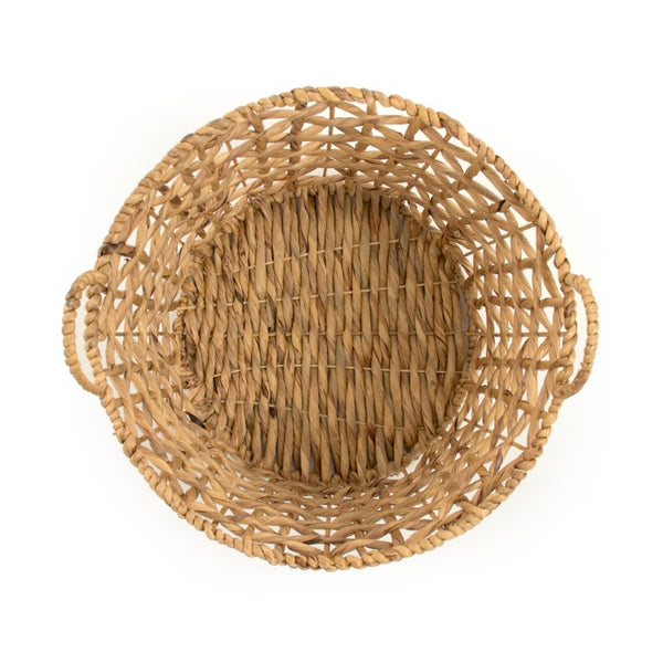 Zentique Water Hyacinth handwoven storage basket adds rustic charm and durable natural texture for home decororganization W17 X H14 X D17 ZENGN-B21 L