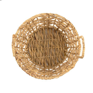 Zentique Water Hyacinth handwoven storage basket adds rustic charm and durable natural texture for home decororganization W13.75 X H11.5 X D13.75 ZENGN-B21 M