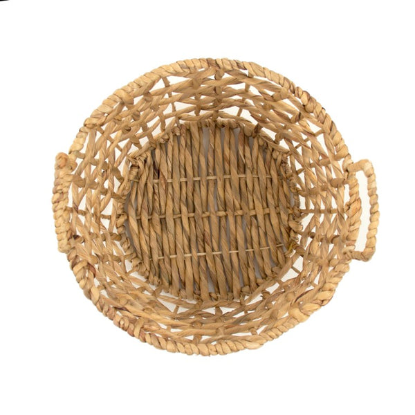 Zentique Water Hyacinth handwoven storage basket adds rustic charm and durable natural texture for home decororganization W13.75 X H11.5 X D13.75 ZENGN-B21 M
